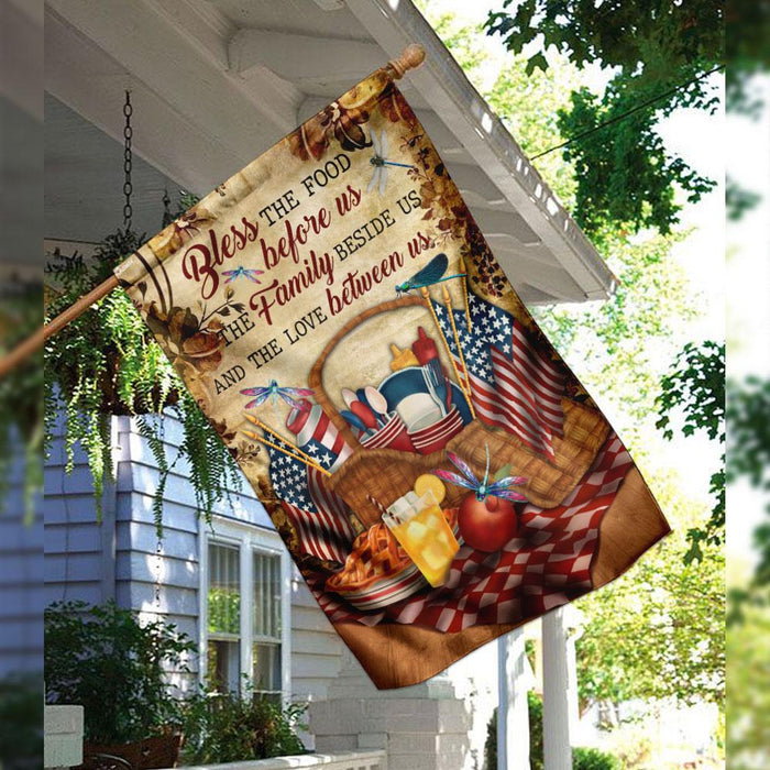 Bless Us 4th July Flag | Garden Flag | Double Sided House Flag - GIFTCUSTOM