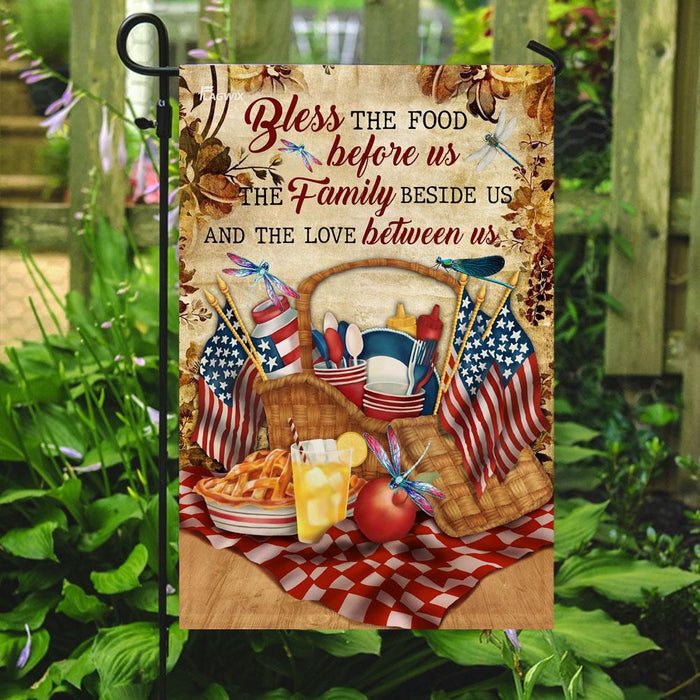 Bless Us 4th July Flag | Garden Flag | Double Sided House Flag - GIFTCUSTOM