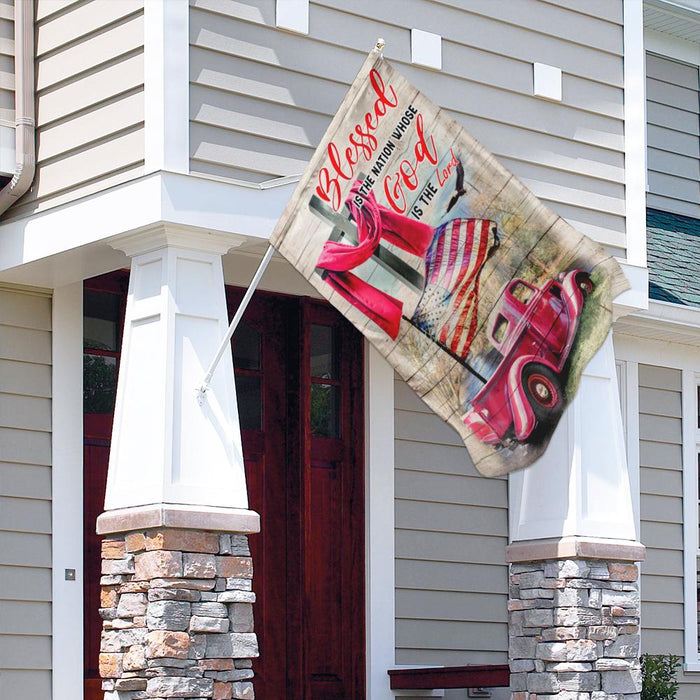 Blessed Is The Nation Whose God Is The Lord Flag | Garden Flag | Double Sided House Flag - GIFTCUSTOM