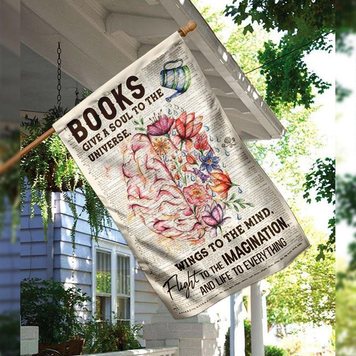 Books Give Life To Everything Love Reading Flag | Garden Flag | Double Sided House Flag - GIFTCUSTOM