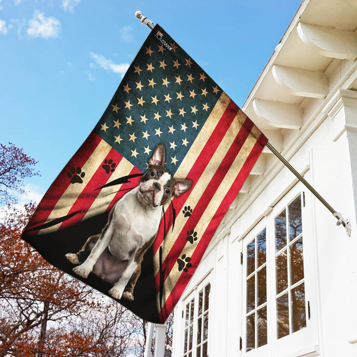 Boston Terrier American Flag | Garden Flag | Double Sided House Flag - GIFTCUSTOM