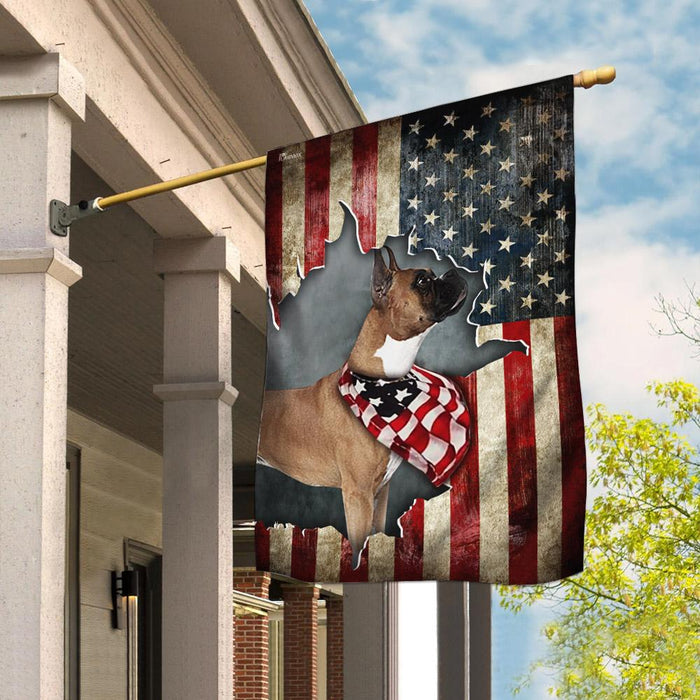 Boxer American US Flag | Garden Flag | Double Sided House Flag - GIFTCUSTOM