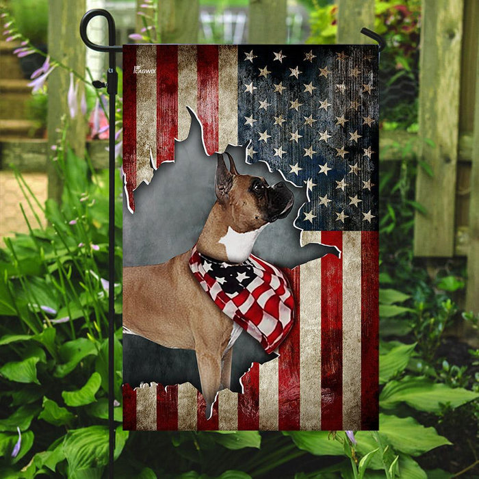 Boxer American US Flag | Garden Flag | Double Sided House Flag - GIFTCUSTOM