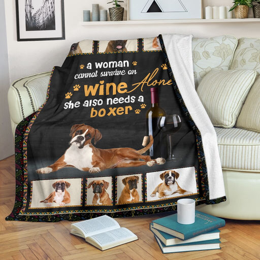 Boxer Wine She Need Blanket - GIFTCUSTOM