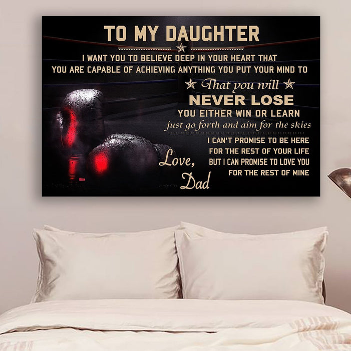 Boxing Canvas and Poster ��� Dad to daughter ��� Never lose wall decor visual art - GIFTCUSTOM