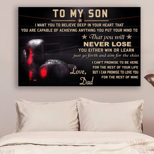 boxing Canvas and Poster | Dad to Son | never lose | wall decor visual art - GIFTCUSTOM