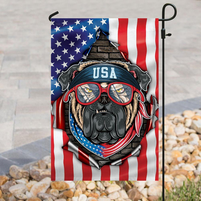 Bulldog American Flag | Garden Flag | Double Sided House Flag - GIFTCUSTOM