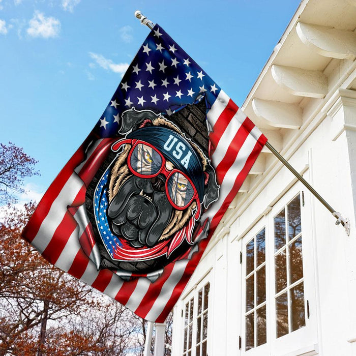 Bulldog American Flag | Garden Flag | Double Sided House Flag - GIFTCUSTOM