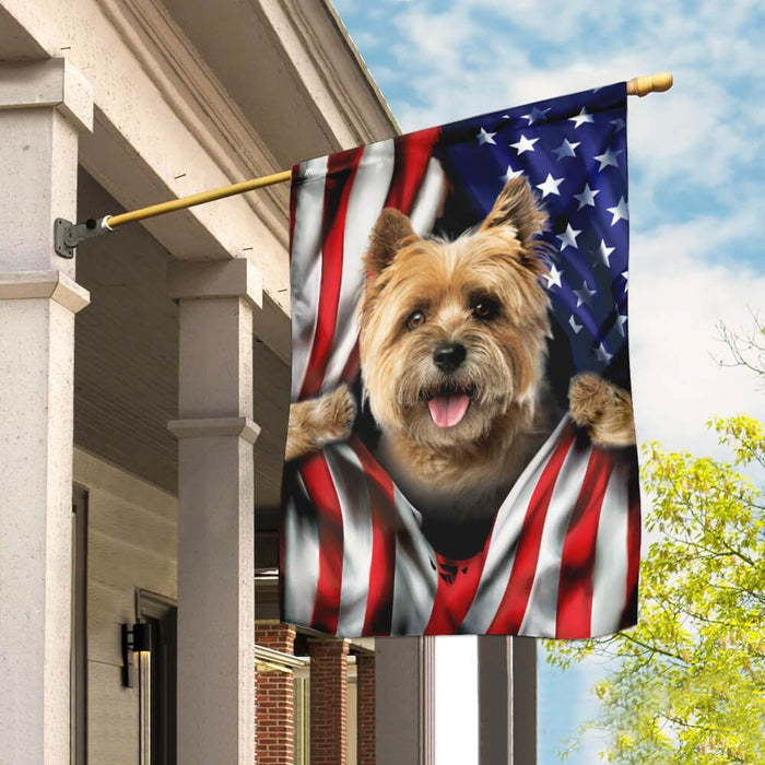 Cairn Terrier American US Flag | Garden Flag | Double Sided House Flag - GIFTCUSTOM