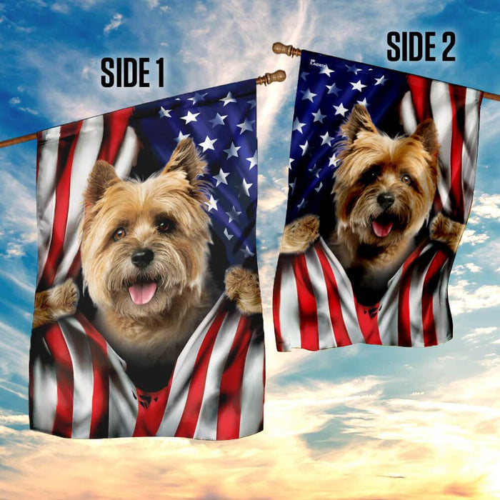 Cairn Terrier American US Flag | Garden Flag | Double Sided House Flag - GIFTCUSTOM