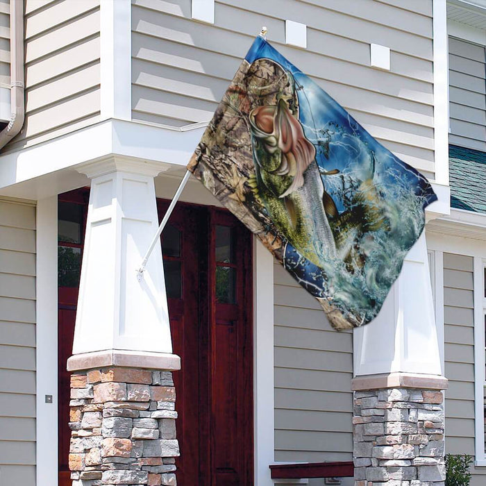 Camo Fishing Flag | Garden Flag | Double Sided House Flag - GIFTCUSTOM