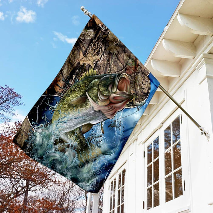 Camo Fishing Flag | Garden Flag | Double Sided House Flag - GIFTCUSTOM