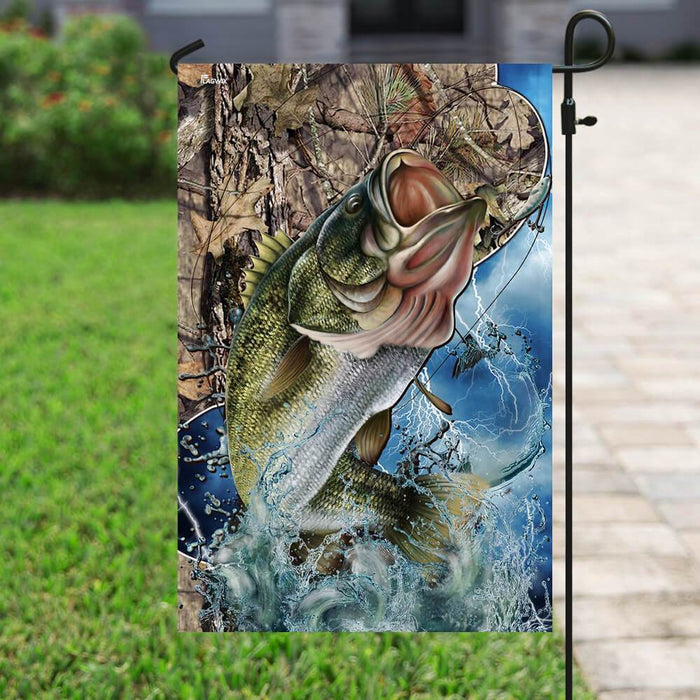 Camo Fishing Flag | Garden Flag | Double Sided House Flag - GIFTCUSTOM