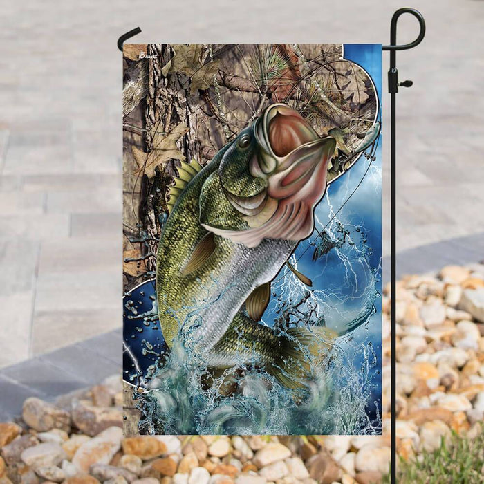 Camo Fishing Flag | Garden Flag | Double Sided House Flag - GIFTCUSTOM