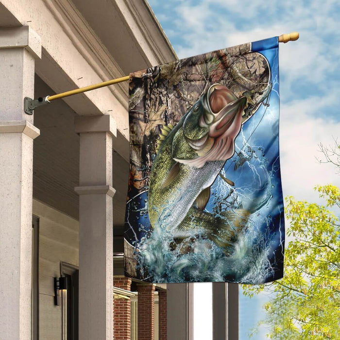 Camo Fishing Flag | Garden Flag | Double Sided House Flag - GIFTCUSTOM