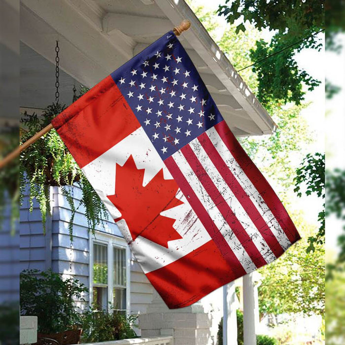 Canada America Friendship Flag | Garden Flag | Double Sided House Flag - GIFTCUSTOM