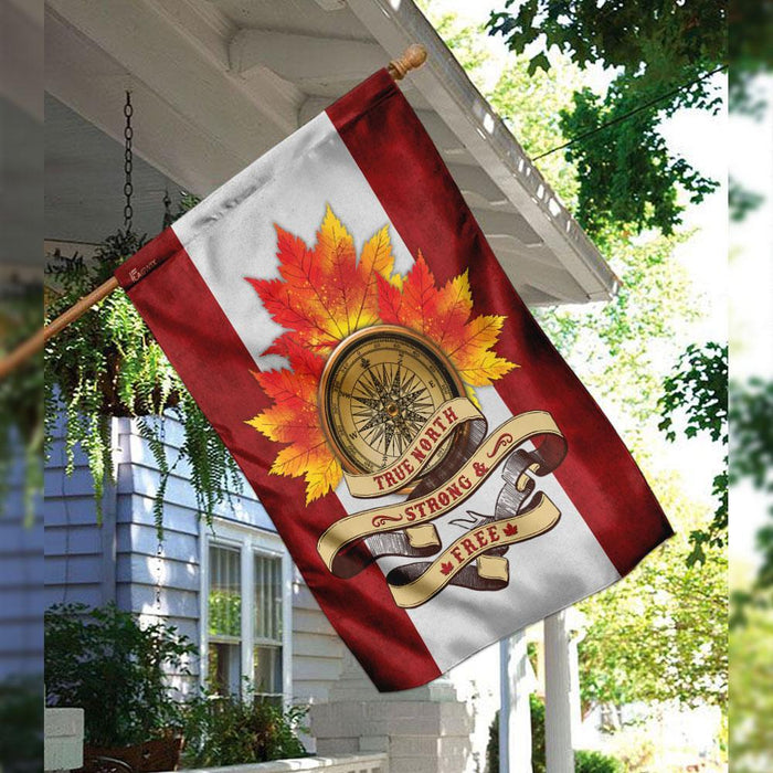 Canada ��� True North ��� Strong & Free Flag | Garden Flag | Double Sided House Flag - GIFTCUSTOM