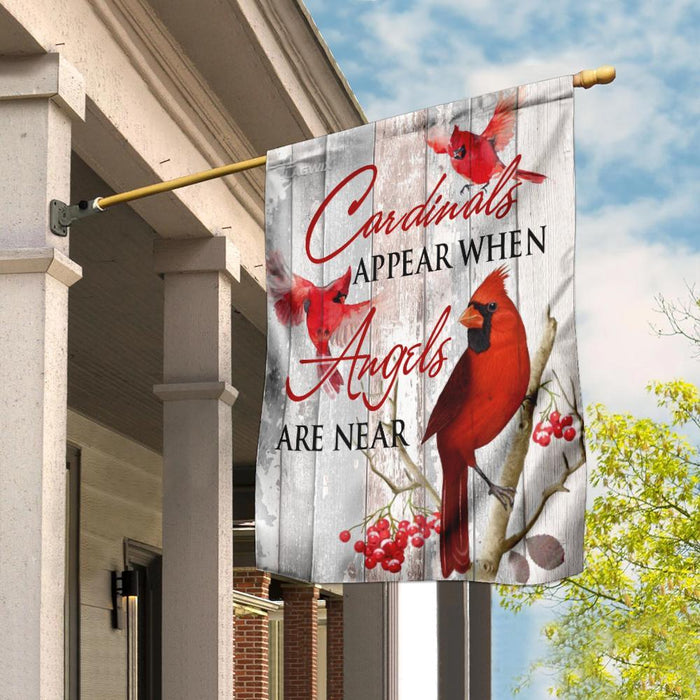 Cardinals Appear When Angels Are Near Flag | Garden Flag | Double Sided House Flag - GIFTCUSTOM