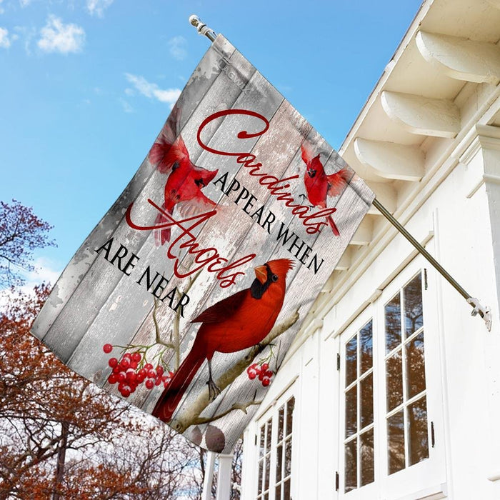 Cardinals Appear When Angels Are Near Flag | Garden Flag | Double Sided House Flag - GIFTCUSTOM