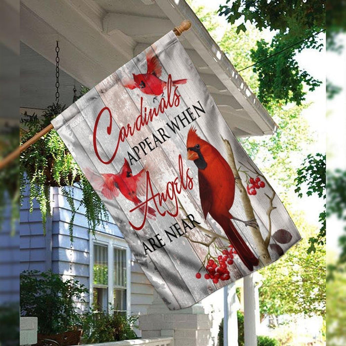 Cardinals Appear When Angels Are Near Flag | Garden Flag | Double Sided House Flag - GIFTCUSTOM