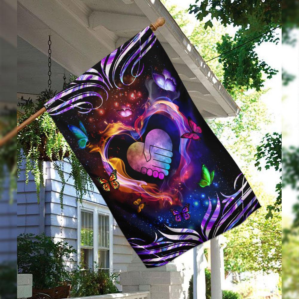 Caregiver Butterfly Heart Flag | Garden Flag | Double Sided House Flag - GIFTCUSTOM