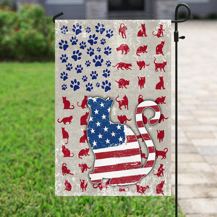 Cat American US Flag | Garden Flag | Double Sided House Flag - GIFTCUSTOM