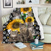 Cat sunflower Blanket - GIFTCUSTOM