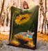 Cat sunflower premium blanket - GIFTCUSTOM