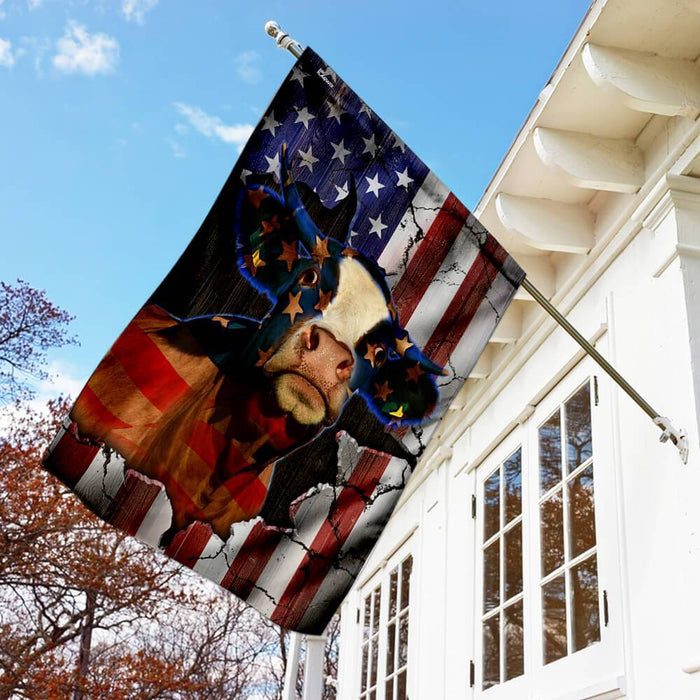Cattle American Flag | Garden Flag | Double Sided House Flag - GIFTCUSTOM
