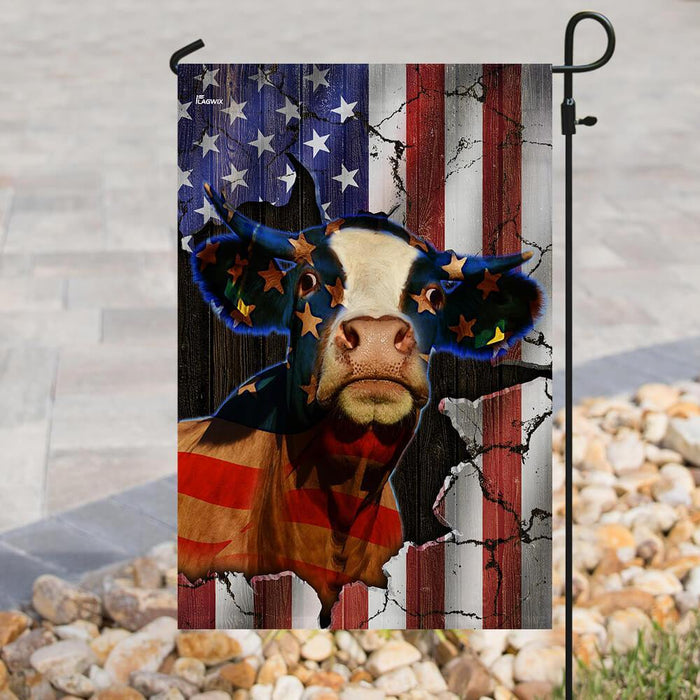 Cattle American Flag | Garden Flag | Double Sided House Flag - GIFTCUSTOM