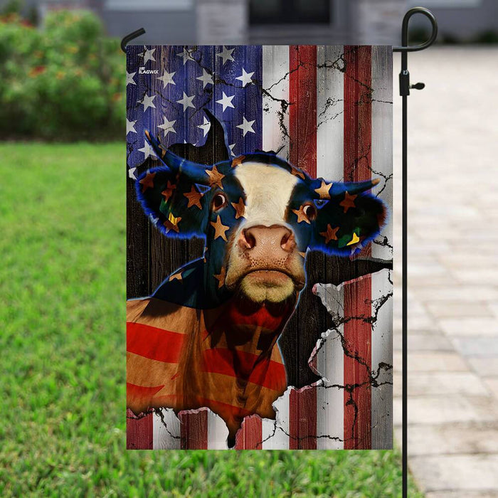 Cattle American Flag | Garden Flag | Double Sided House Flag - GIFTCUSTOM