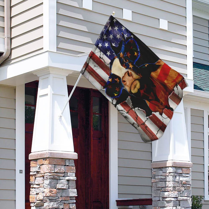 Cattle American Flag | Garden Flag | Double Sided House Flag - GIFTCUSTOM
