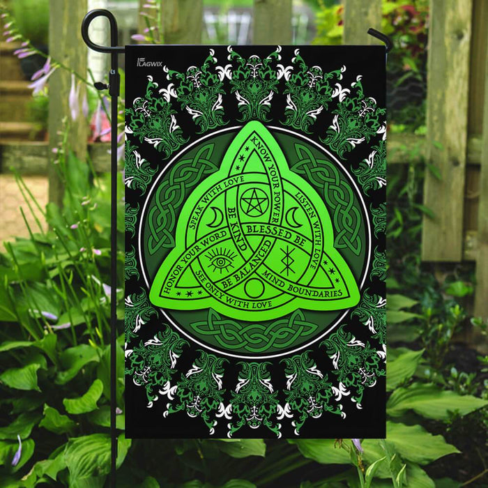 Celtic Triquetra Pagan Wicca Flag | Garden Flag | Double Sided House Flag - GIFTCUSTOM