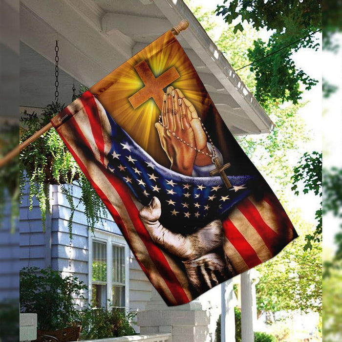 Christian Jesus American Flag | Garden Flag | Double Sided House Flag - GIFTCUSTOM