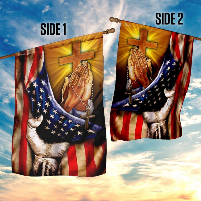 Christian Jesus American Flag | Garden Flag | Double Sided House Flag - GIFTCUSTOM