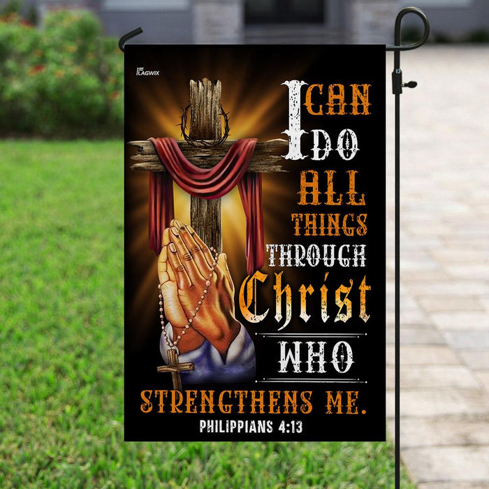 Christian Jesus. I Can Do All Things Through Christ | Garden Flag | Double Sided House Flag - GIFTCUSTOM