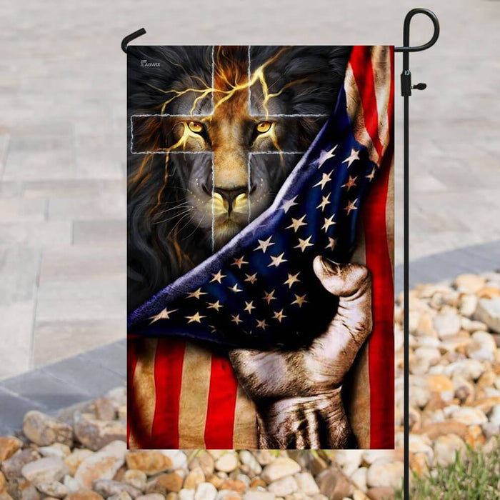 Christian Lion Cross Flag | Garden Flag | Double Sided House Flag - GIFTCUSTOM