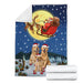 Christmas With Family Golden Retriever Blanket - GIFTCUSTOM
