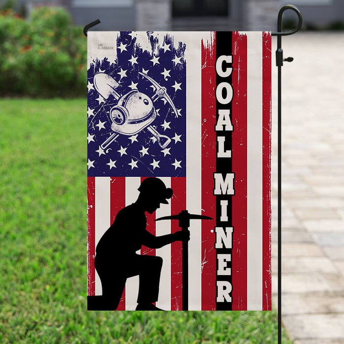 Coal Miner Flag | Garden Flag | Double Sided House Flag - GIFTCUSTOM