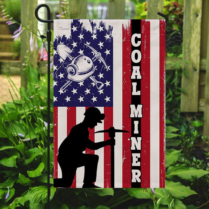 Coal Miner Flag | Garden Flag | Double Sided House Flag - GIFTCUSTOM