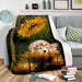Corgi sunflower premium blanket - GIFTCUSTOM