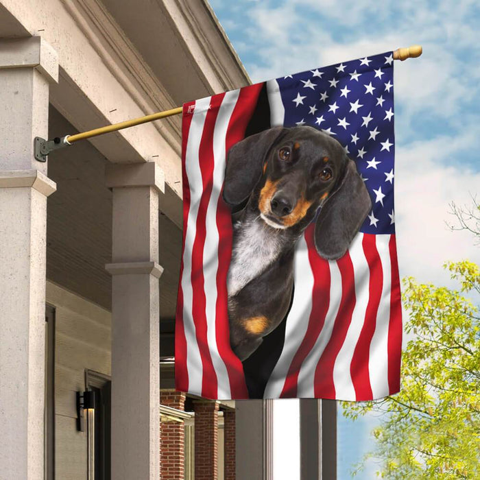 Dachshund American Flag | Garden Flag | Double Sided House Flag - GIFTCUSTOM