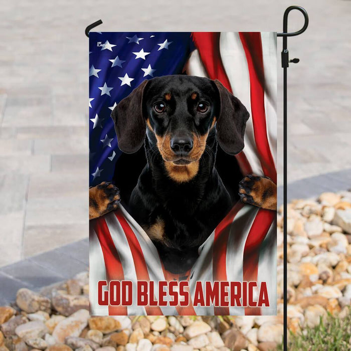 Dachshund American US Flag | Garden Flag | Double Sided House Flag - GIFTCUSTOM