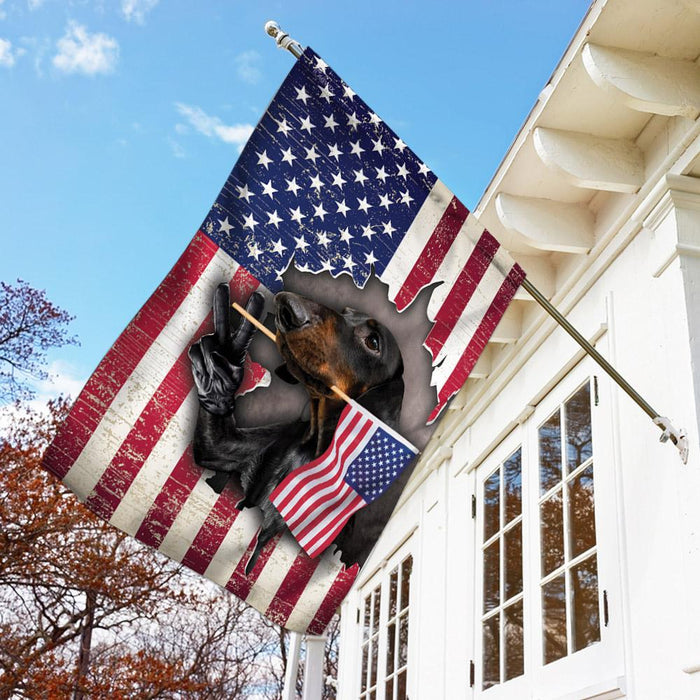 Dachshund American US Flag | Garden Flag | Double Sided House Flag - GIFTCUSTOM