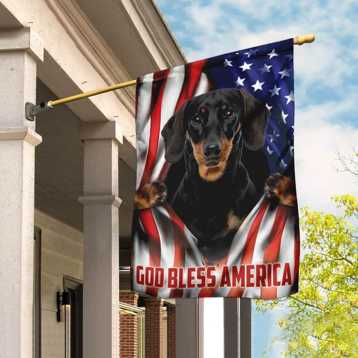 Dachshund American US Flag | Garden Flag | Double Sided House Flag - GIFTCUSTOM