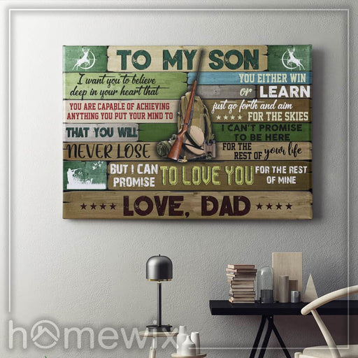 Dad To Son, Deer Hunting Canvas And Poster | Wall Decor - GIFTCUSTOM