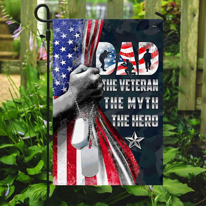 Daddy The Hero Veteran Flag | Garden Flag | Double Sided House Flag - GIFTCUSTOM