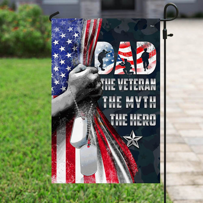 Daddy The Hero Veteran Flag | Garden Flag | Double Sided House Flag - GIFTCUSTOM