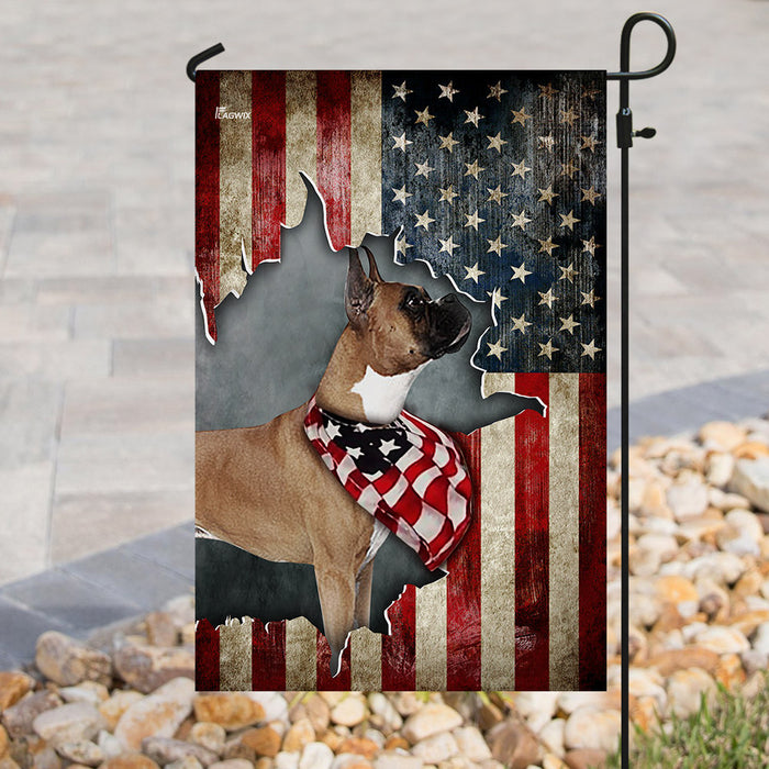 Boxer American US Flag | Garden Flag | Double Sided House Flag