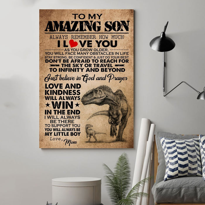 dinosaur Canvas and Poster ��� to son ��� always remember wall decor visual art - GIFTCUSTOM